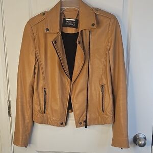 Badgley Mischka Camel Leather Jacket